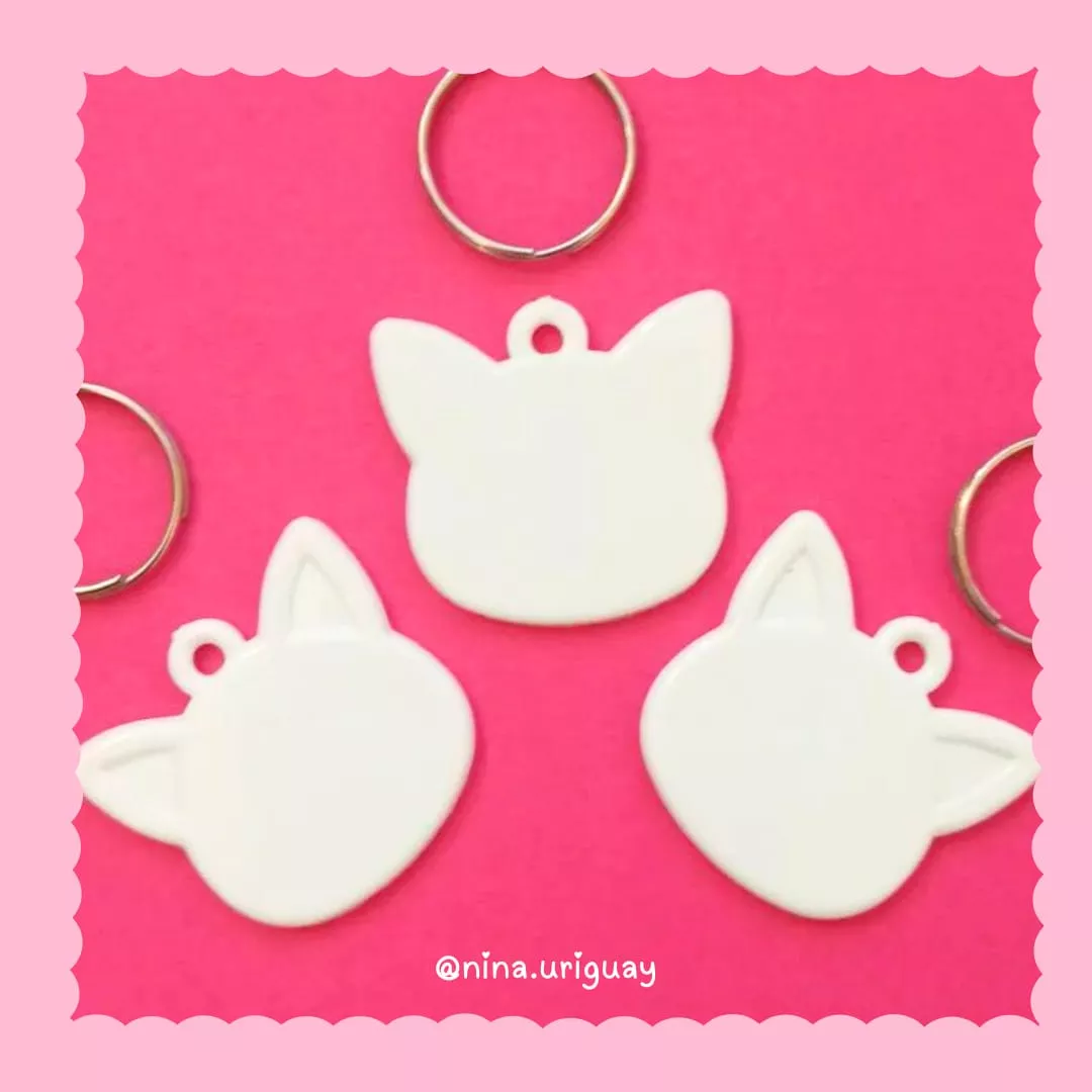 Chapitas de Cara de Gato Solidaria: Personaliza el Nombre de tu mascota y ayuda.
